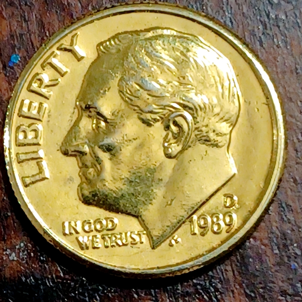 1976 and 1989 Gold Dime D mint mark obvious errors